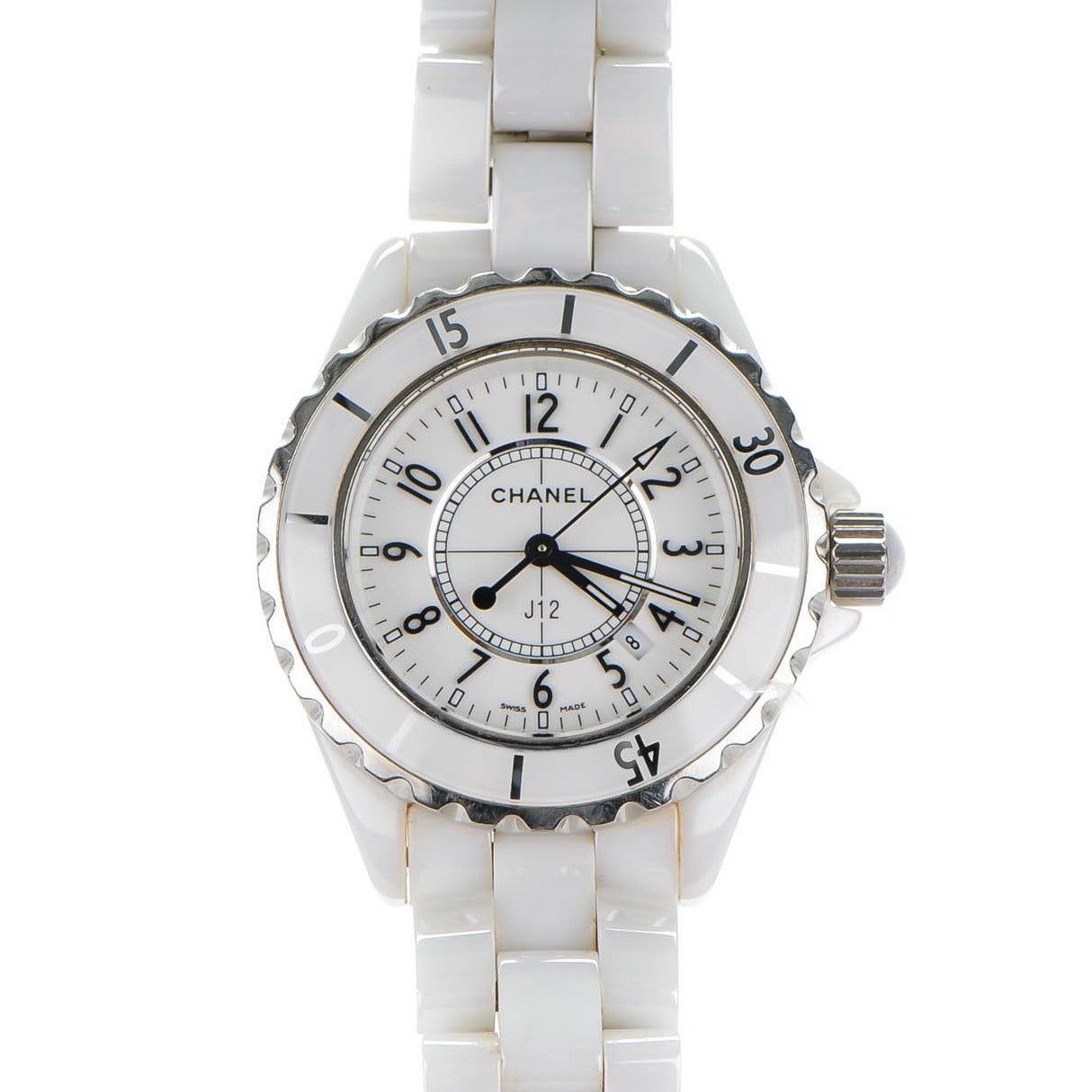Stainless Steel Ceramic 33mm J12 Quartz Watch White