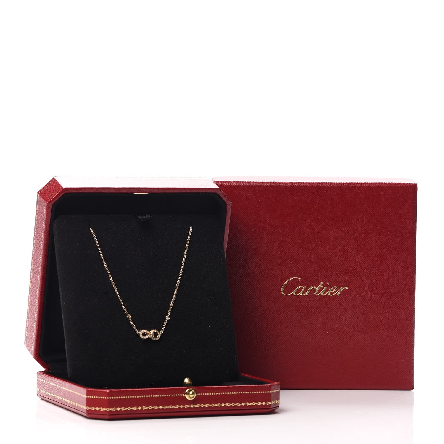 Cartier 18K Yellow Gold Diamond Agrafe Pendant Necklace 7 of 7