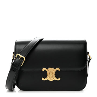 Celine Shiny Calfskin Medium Triomphe Black 1 of 12
