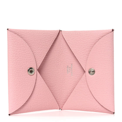 Hermes Epsom Calvi Card Case Rose Sakura 9 of 14
