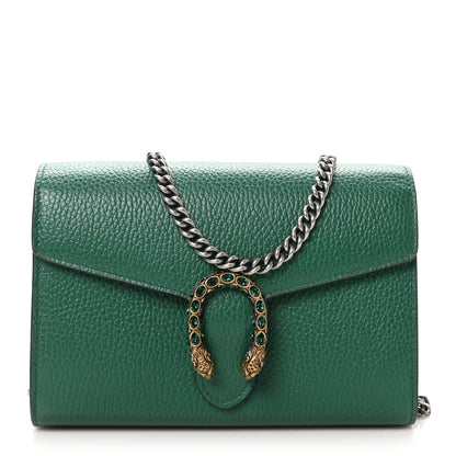 Gucci Calfskin Mini Dionysus Chain Wallet Emerald 1 of 11
