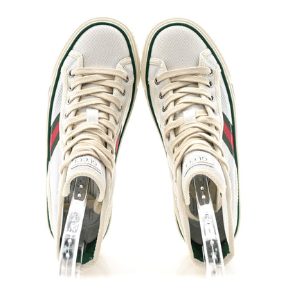 Gucci Mesh Web Womens 1977 Tennis High Top Sneakers 36 Great White Mystic White 2 of 9