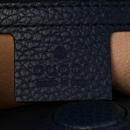 Gucci Nappa Bamboo Web Small Nymphaea Top Handle Bag Navy 6 of 12
