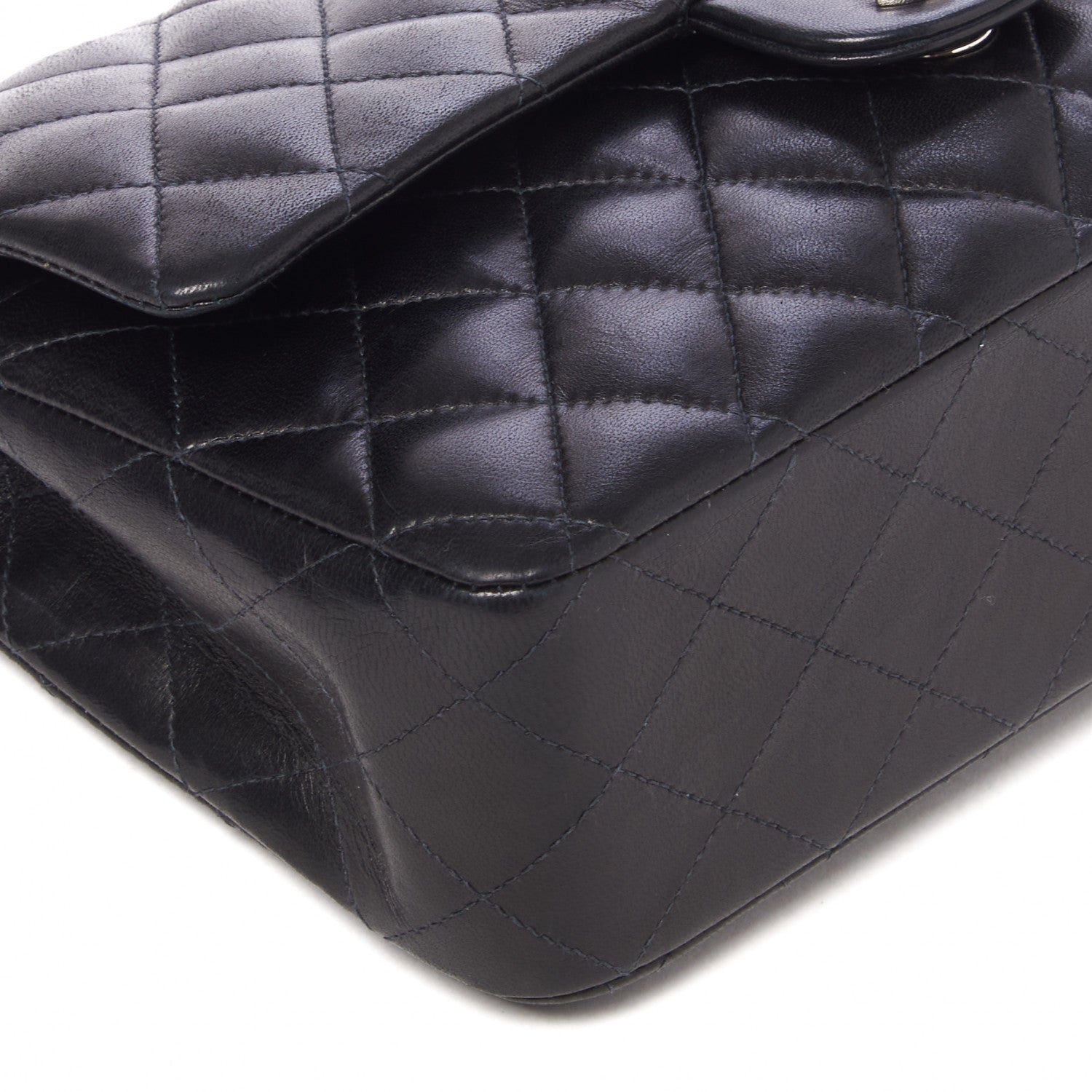 Chanel Lambskin Quilted Medium Double Flap Black 8 of 10