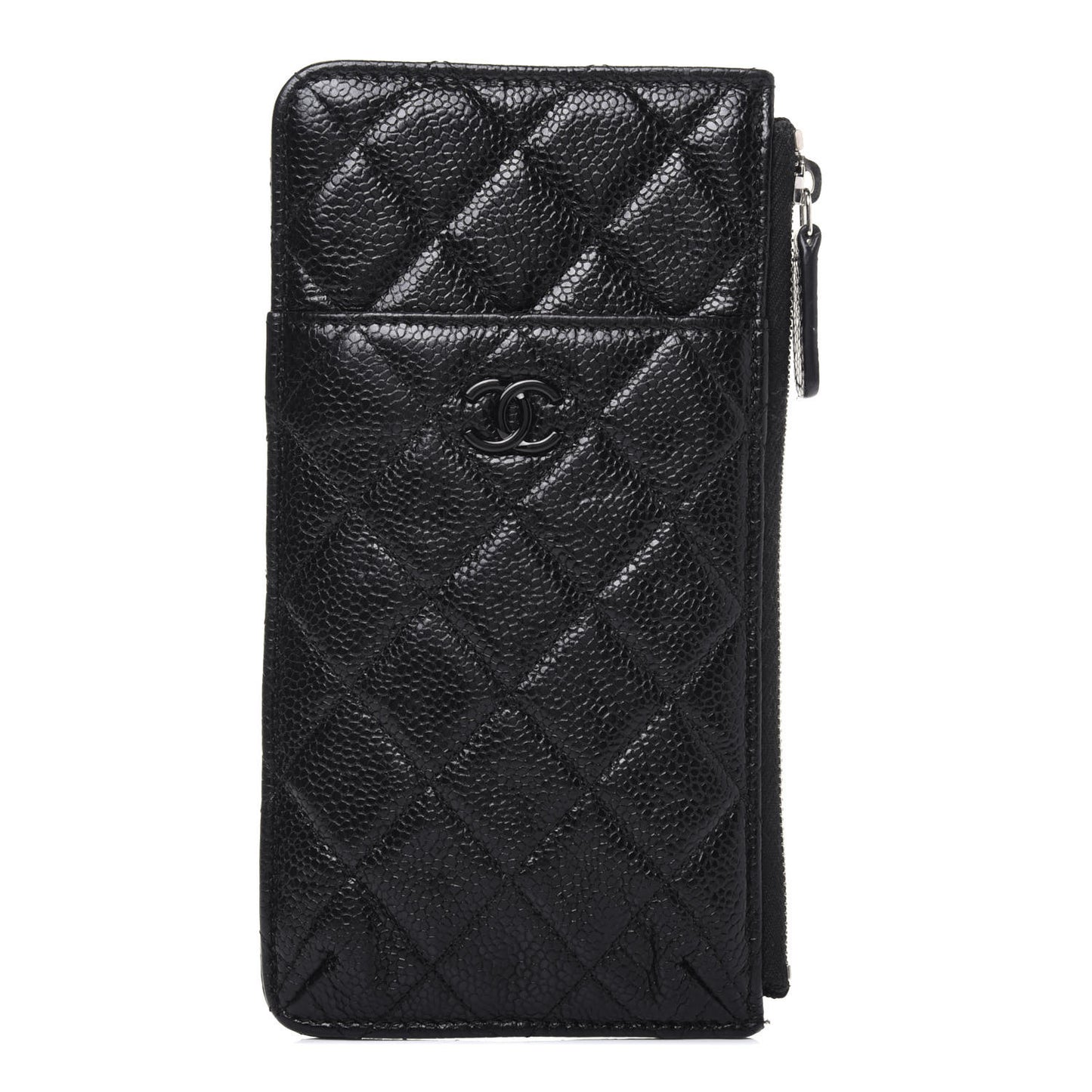 Caviar Quilted Classic Flat Wallet Pouch So Black