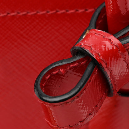 Prada Saffiano Vernice Medium Double Bag Rosso 12 of 12