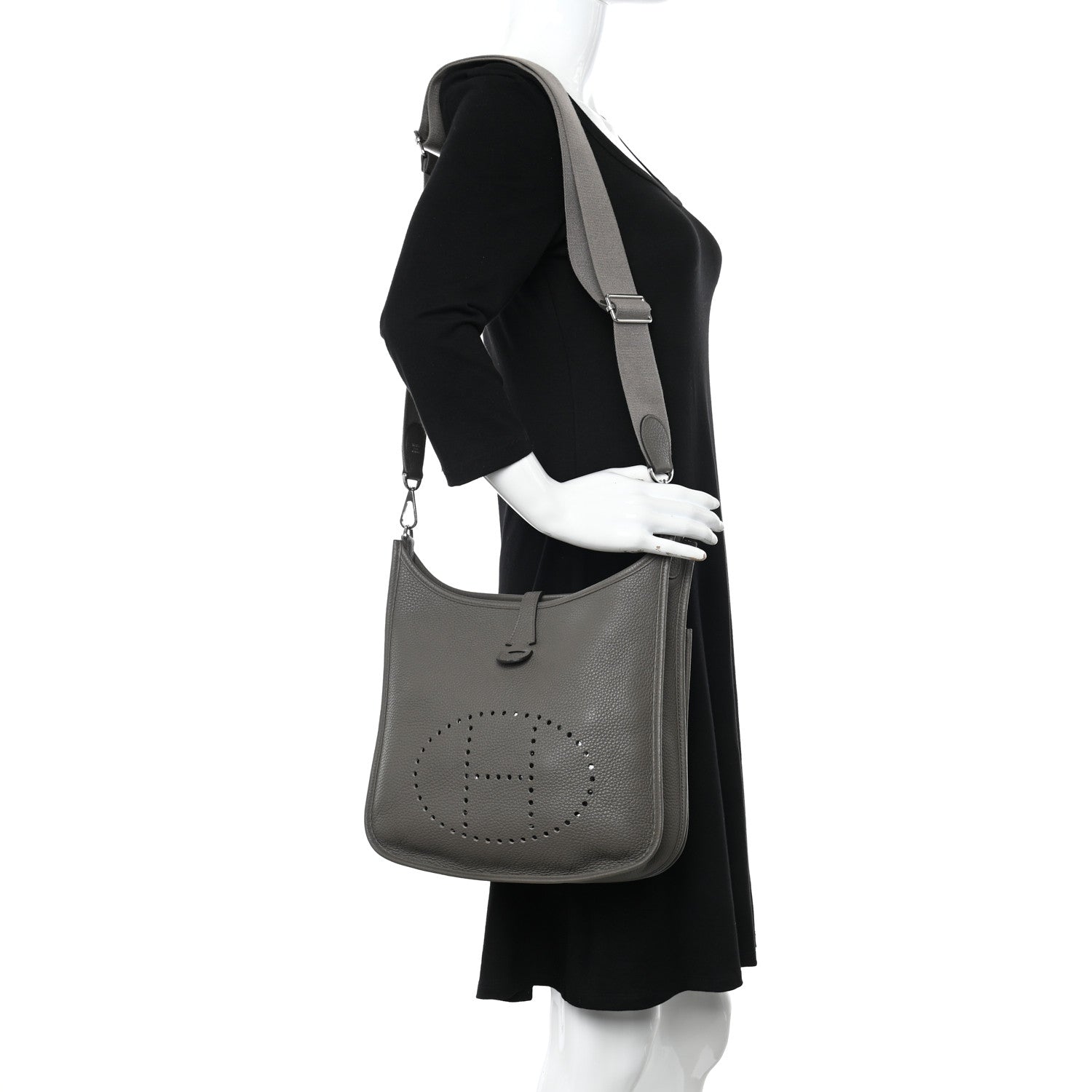 Hermes Taurillon Clemence Evelyne III PM Gris Asphalte 2 of 11