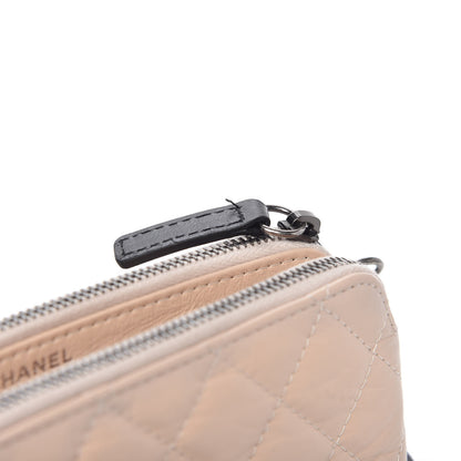 Chanel Aged Calfskin Quilted Small Gabrielle Clutch With Chain Beige Black 12 of 12