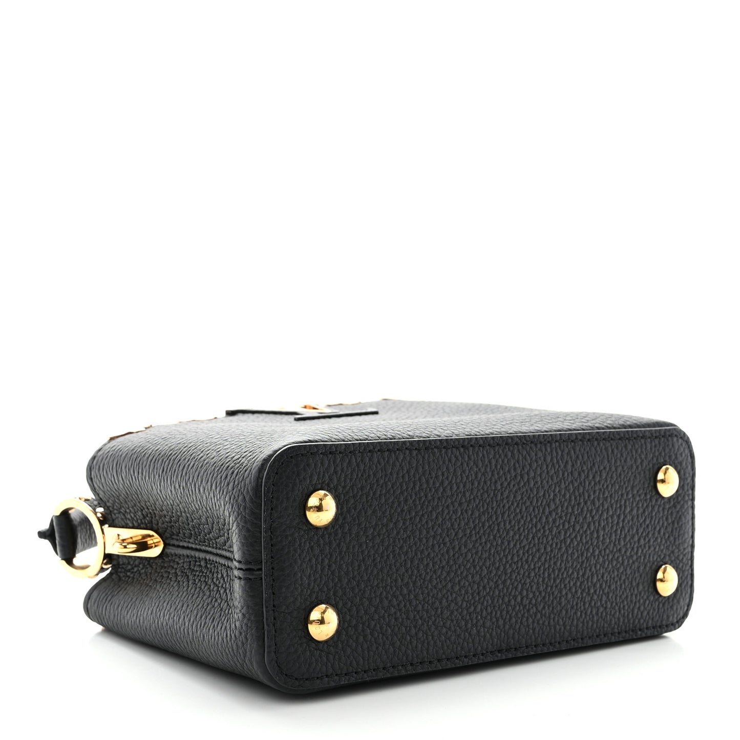 LOUIS VUITTON Taurillon Embellished Flower Crown Capucines Mini Black