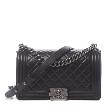 Chanel Lambskin Quilted Medium Boy Flap Black 1 of 12