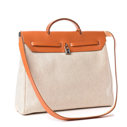 Hermes Toile Vache Calfskin Herbag 40 GM Natural 3 of 21