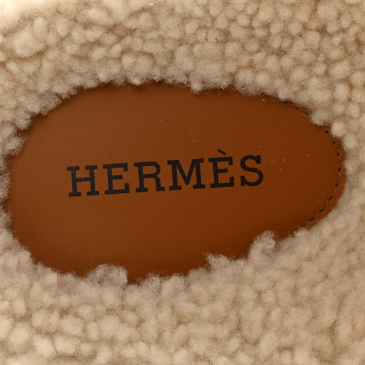 Hermes Suede Goatskin Woolskin Womens Chypre Sandals 37.5 Brun Fume Ecru 6 of 8
