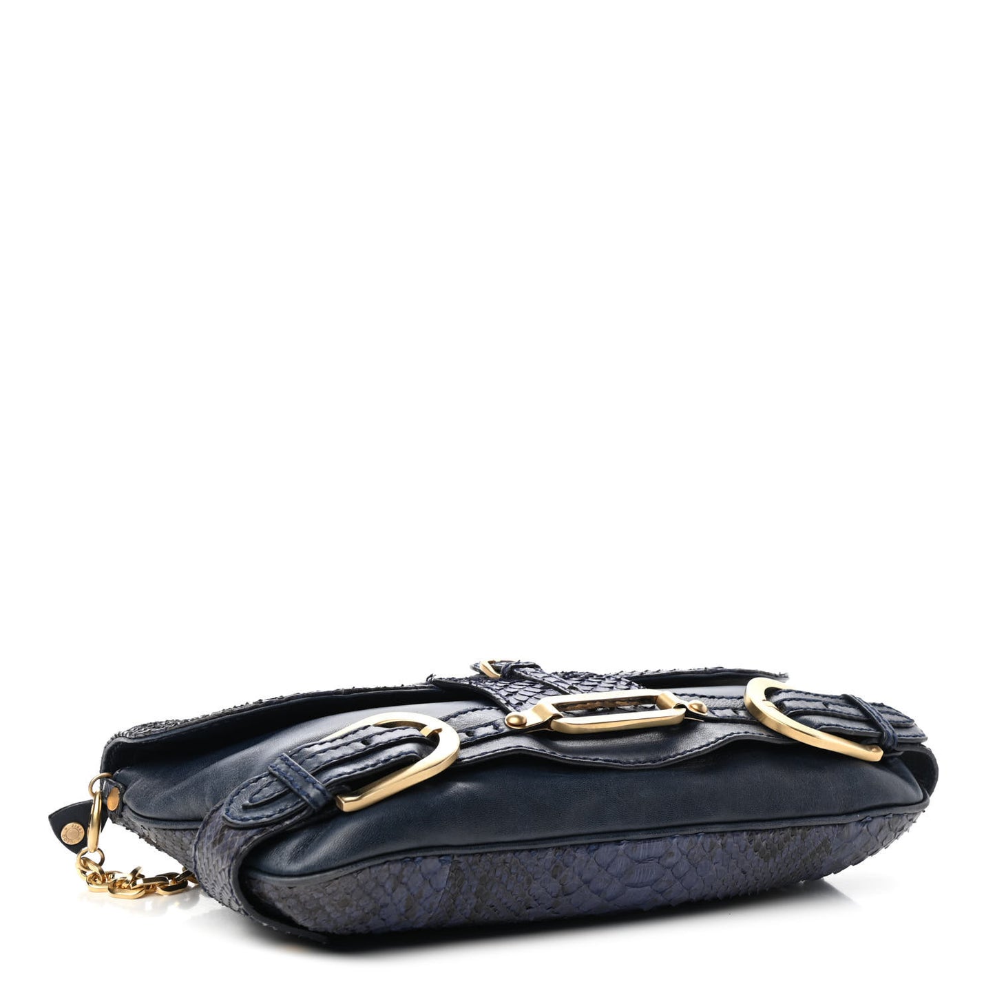 Snakeskin Troy Clutch Blue