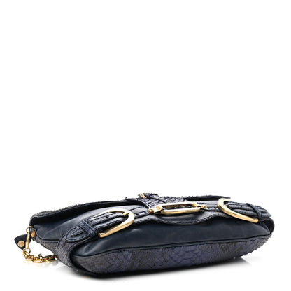 Jimmy Choo Snakeskin Troy Clutch Blue 3 of 5