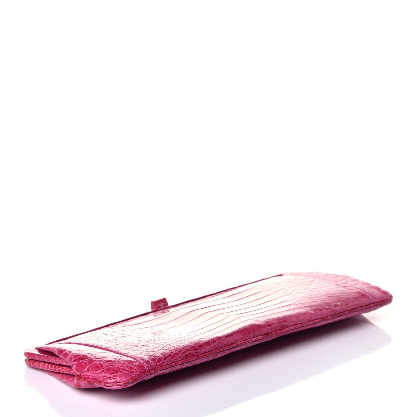 Crocodile Frame Clutch Fuchsia
