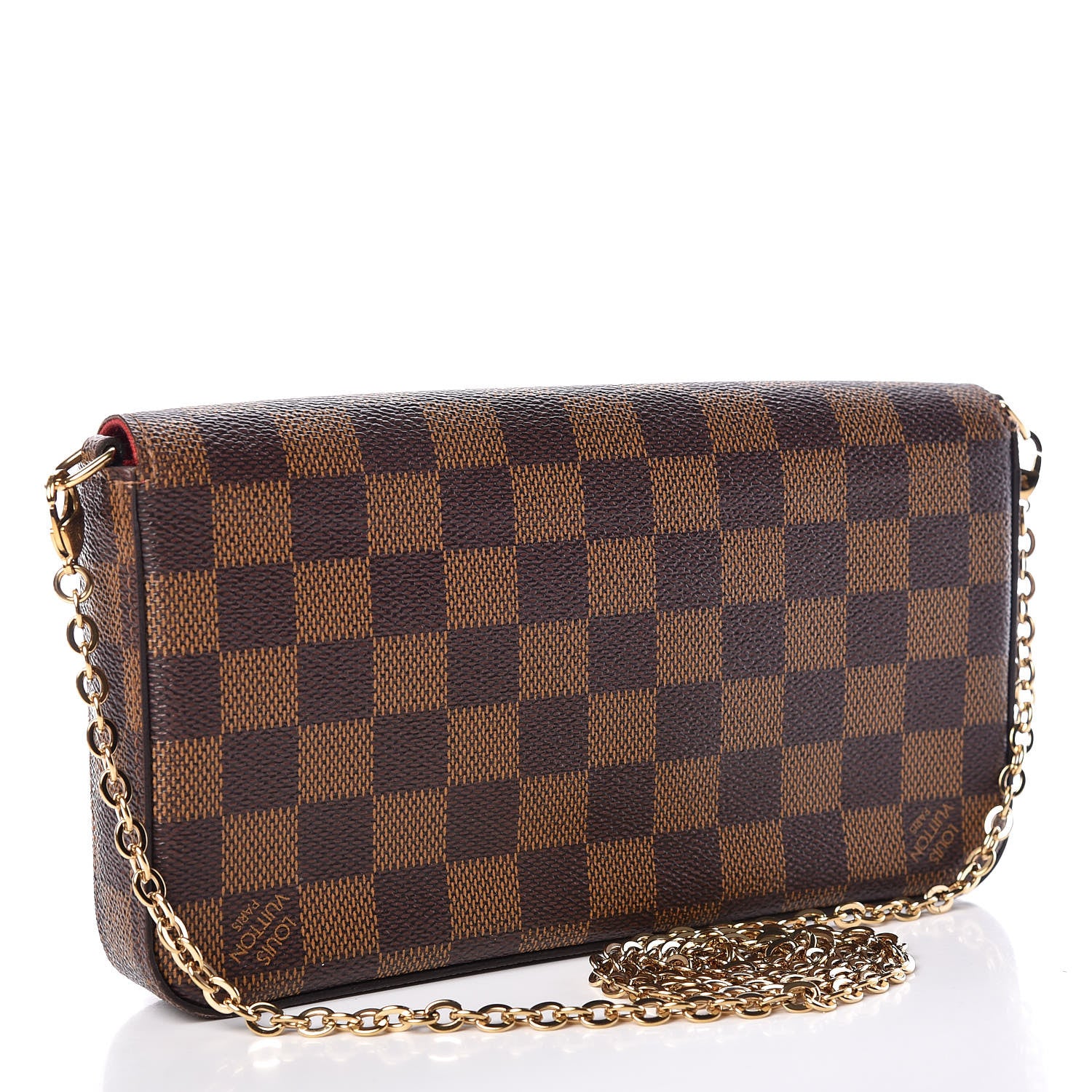 Louis Vuitton Damier Ebene Pochette Felicie Chain Wallet 4 of 15