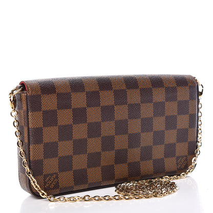 Louis Vuitton Damier Ebene Pochette Felicie Chain Wallet 4 of 15