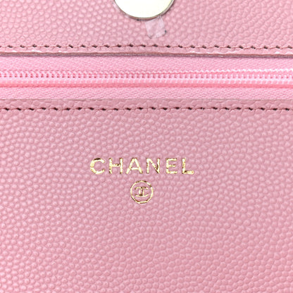Chanel Caviar Quilted Wallet on Chain WOC Pink 6 of 10