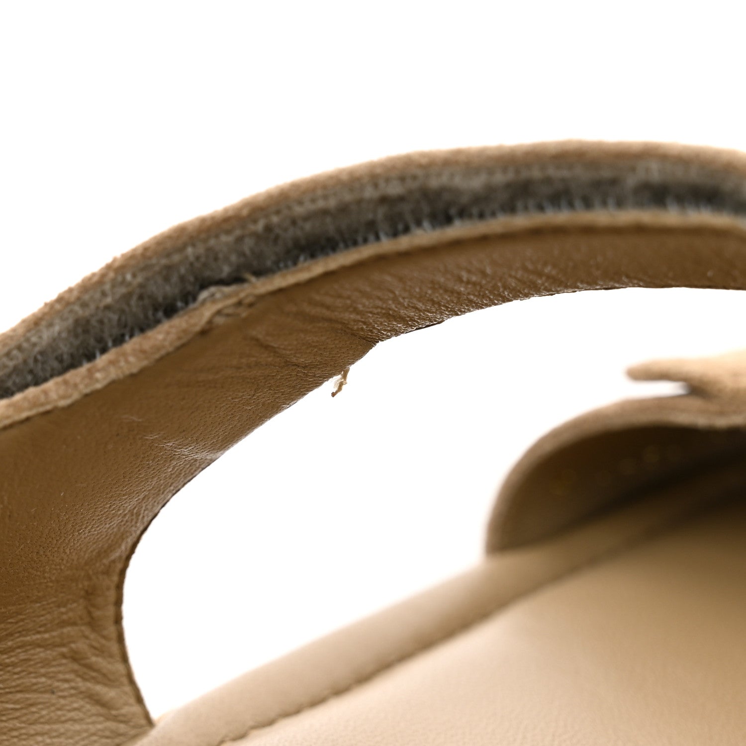 Chanel Suede Calfskin Velcro Dad Sandals 37.5 Beige 10 of 12