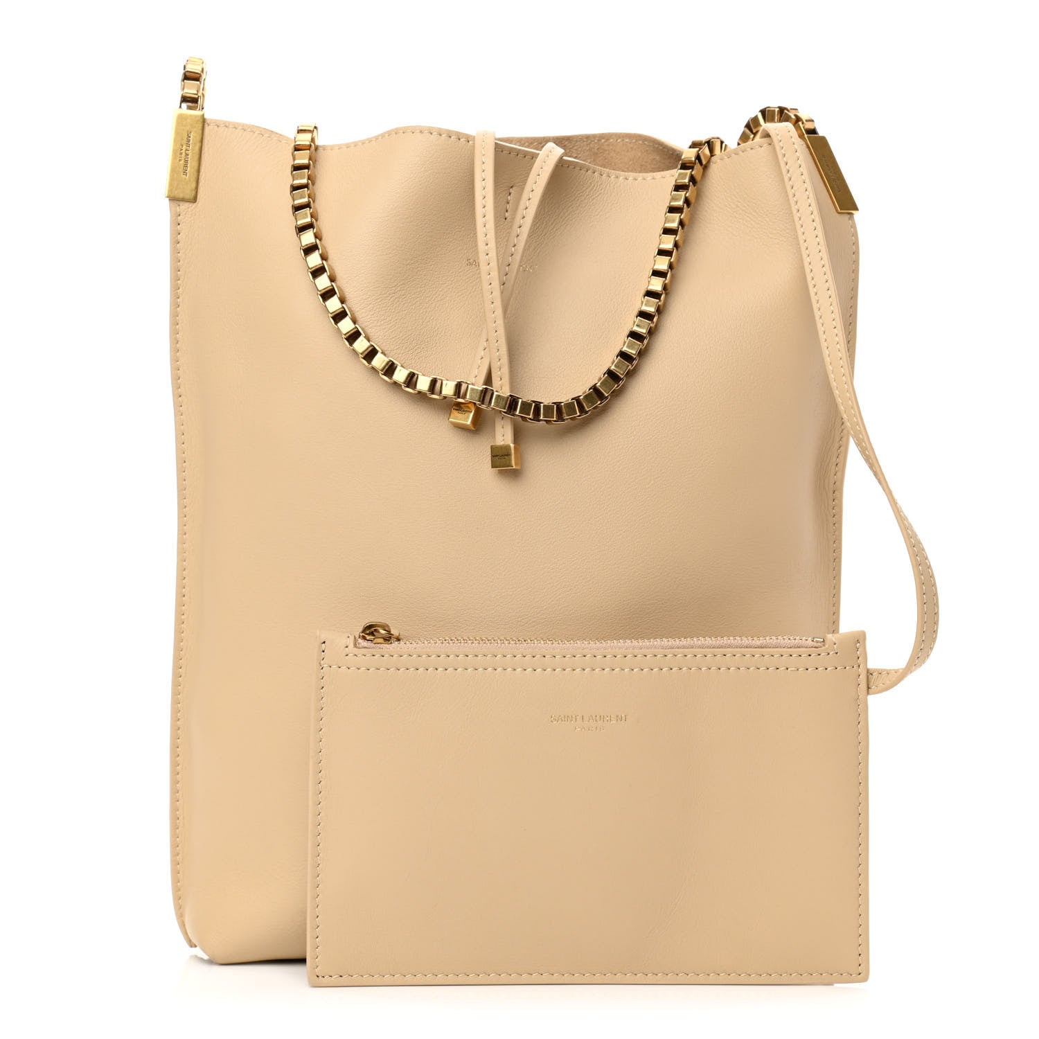 Saint Laurent SAINT LAUREN Smooth Calfskin Small Suzanne Hobo Ivory Natural 1 of 25