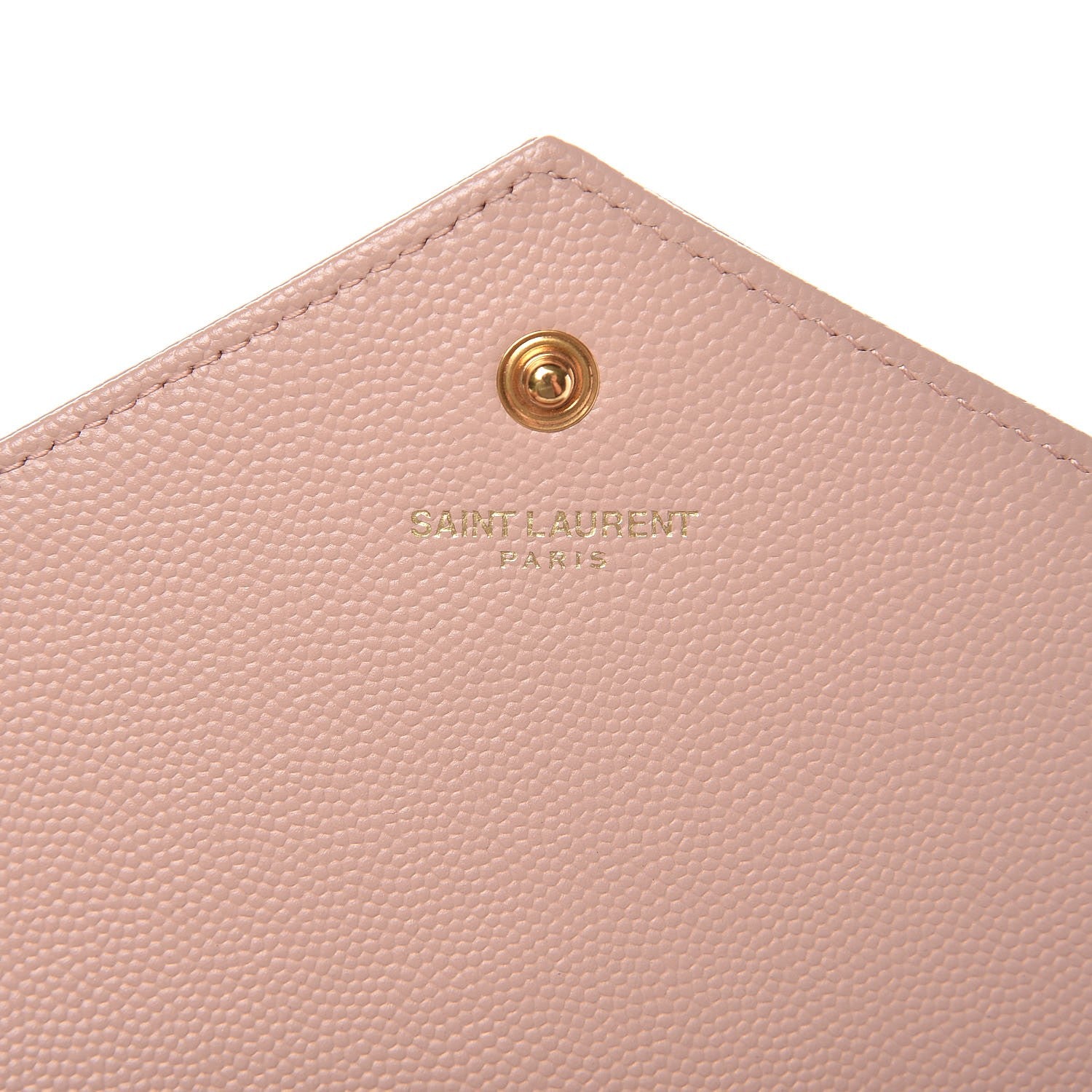 Saint Laurent Grain De Poudre Matelasse Chevron Monogram Chain Wallet Pale Pink 6 of 7