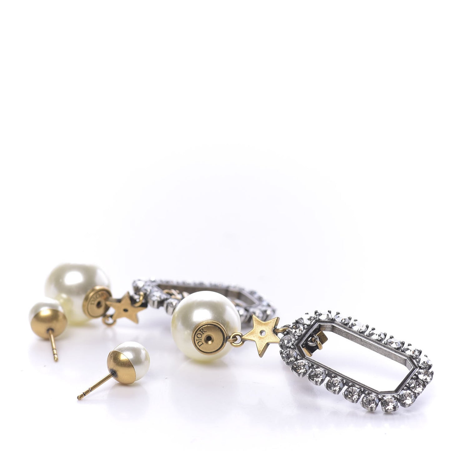 Pearl Crystal J'Adior Tribales Earrings Antique Gold