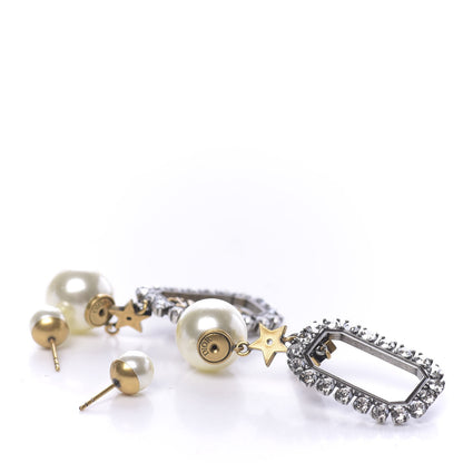 Christian Dior Pearl Crystal J'Adior Tribales Earrings Antique Gold 3 of 5