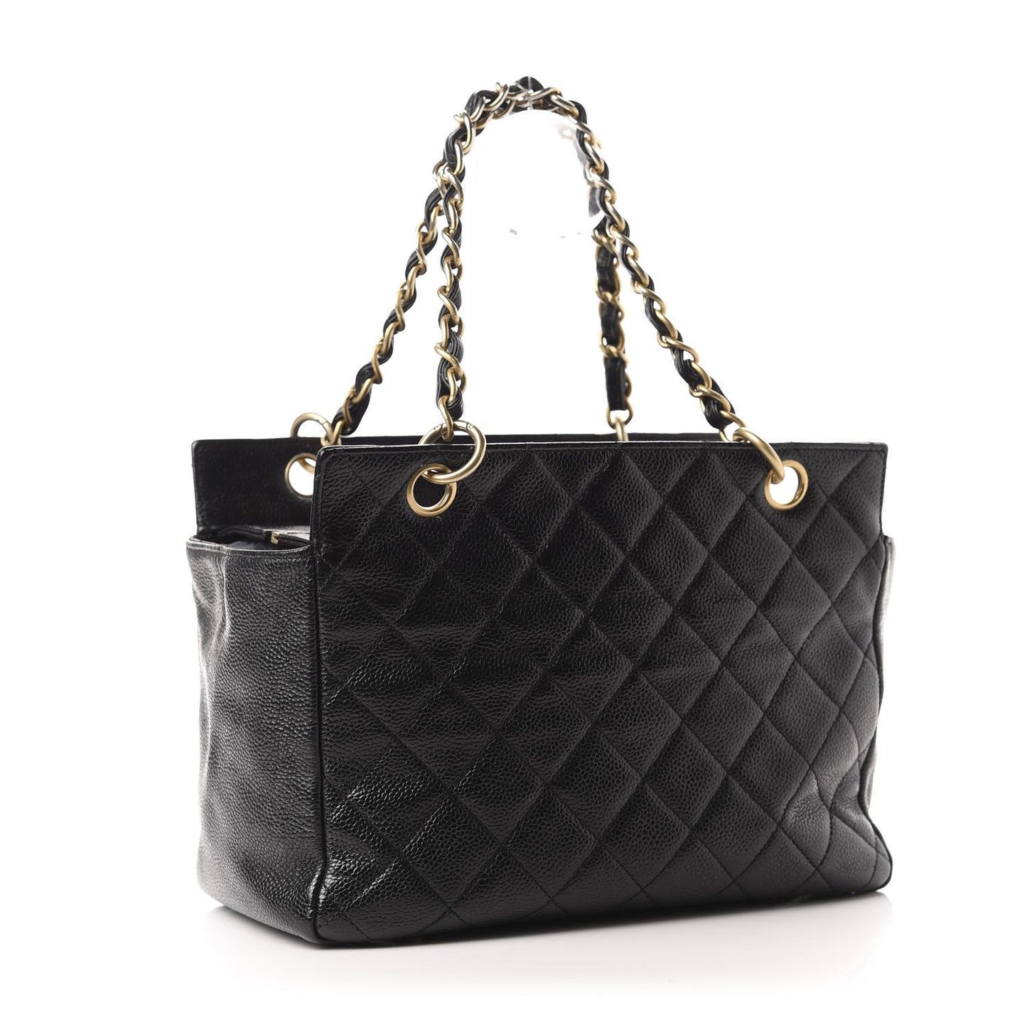 Caviar Quilted Petit Timeless Tote PTT Black