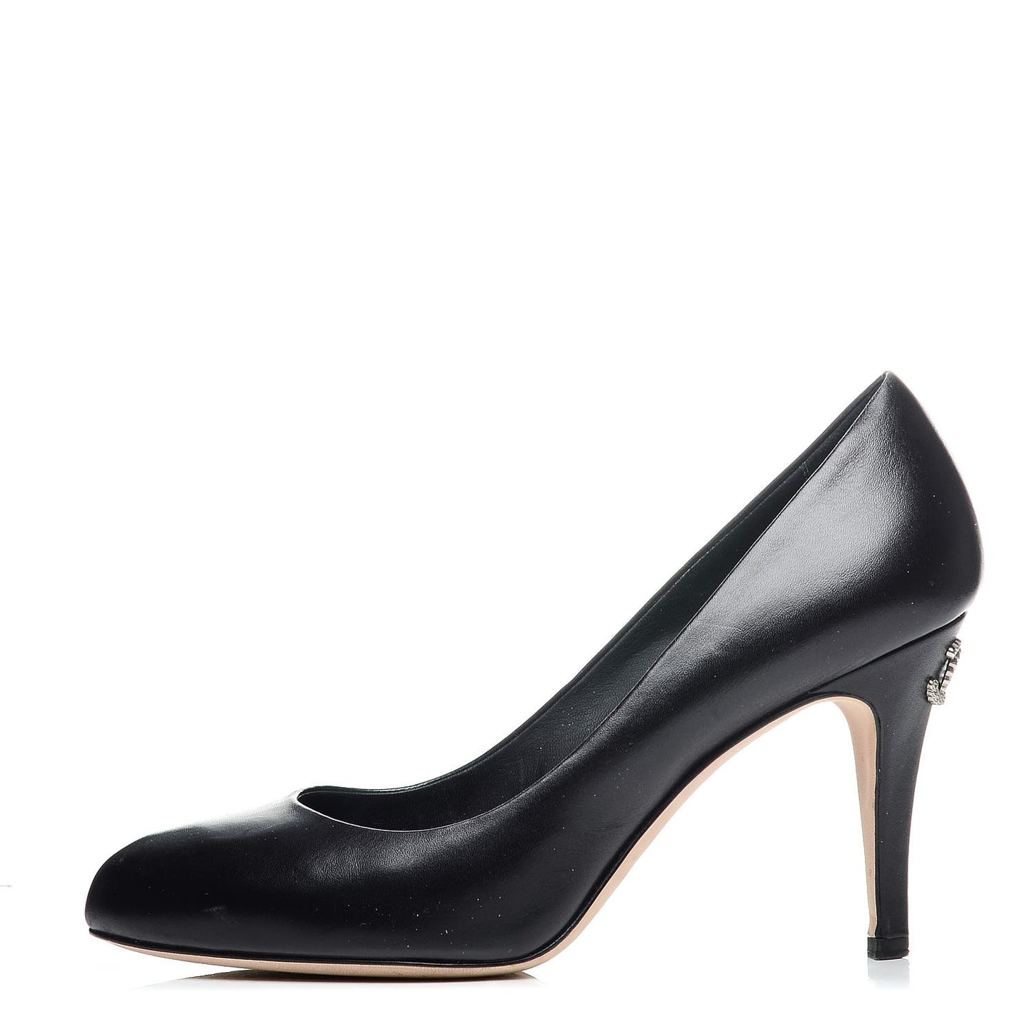 Lambskin Crystal CC Pumps 39 Black