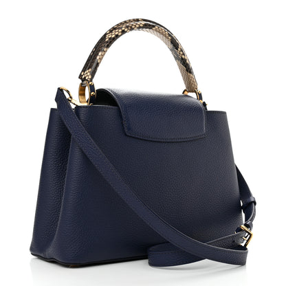 Louis Vuitton Taurillon Snakeskin Capucines MM Blue 2 of 11