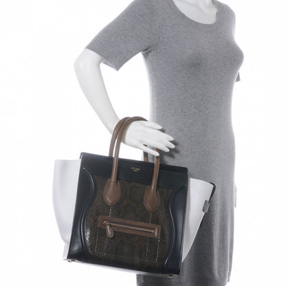 Celine Python Mini Tri-Color Luggage Green 2 of 10