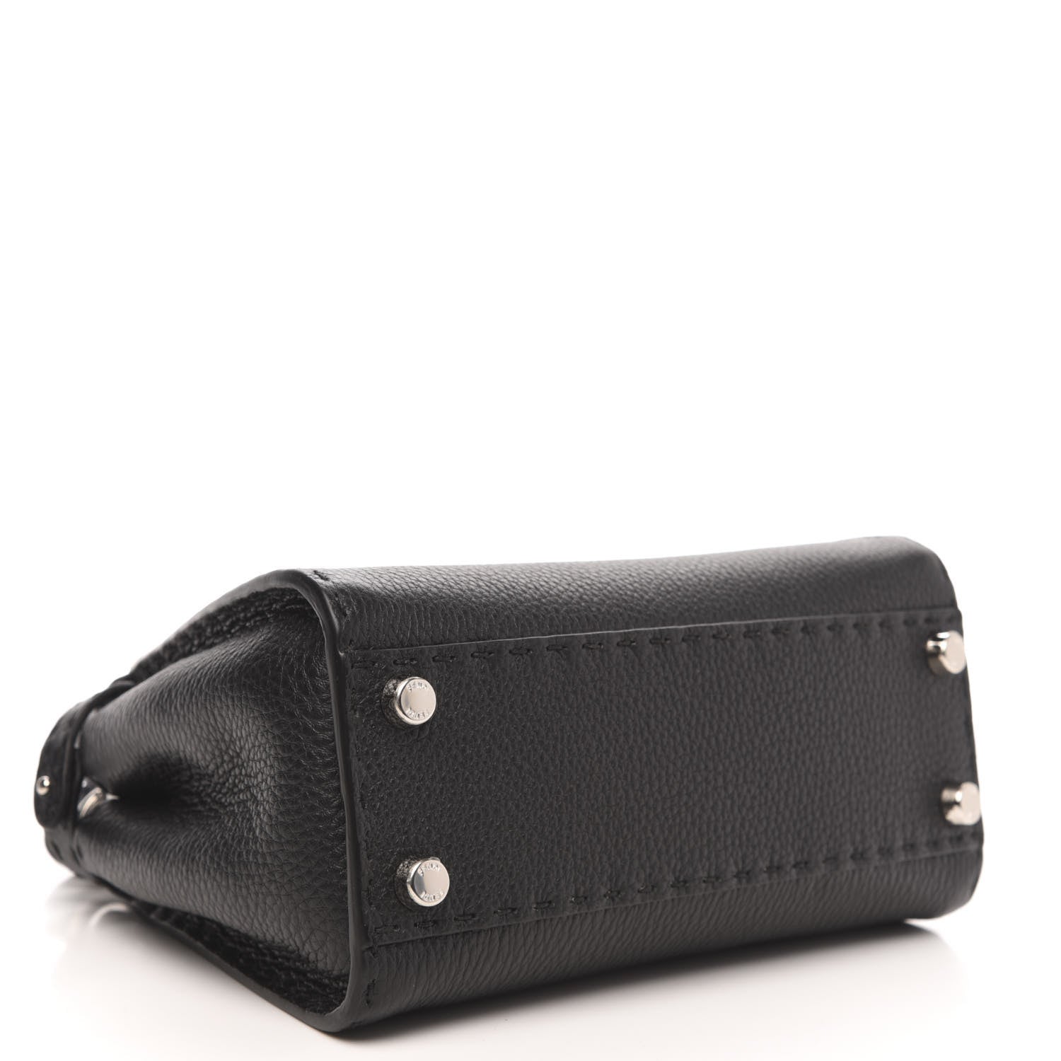 Fendi Cuoio Romano Selleria Bi-Color Mini Peekaboo Iconic Satchel Black Mou 4 of 11