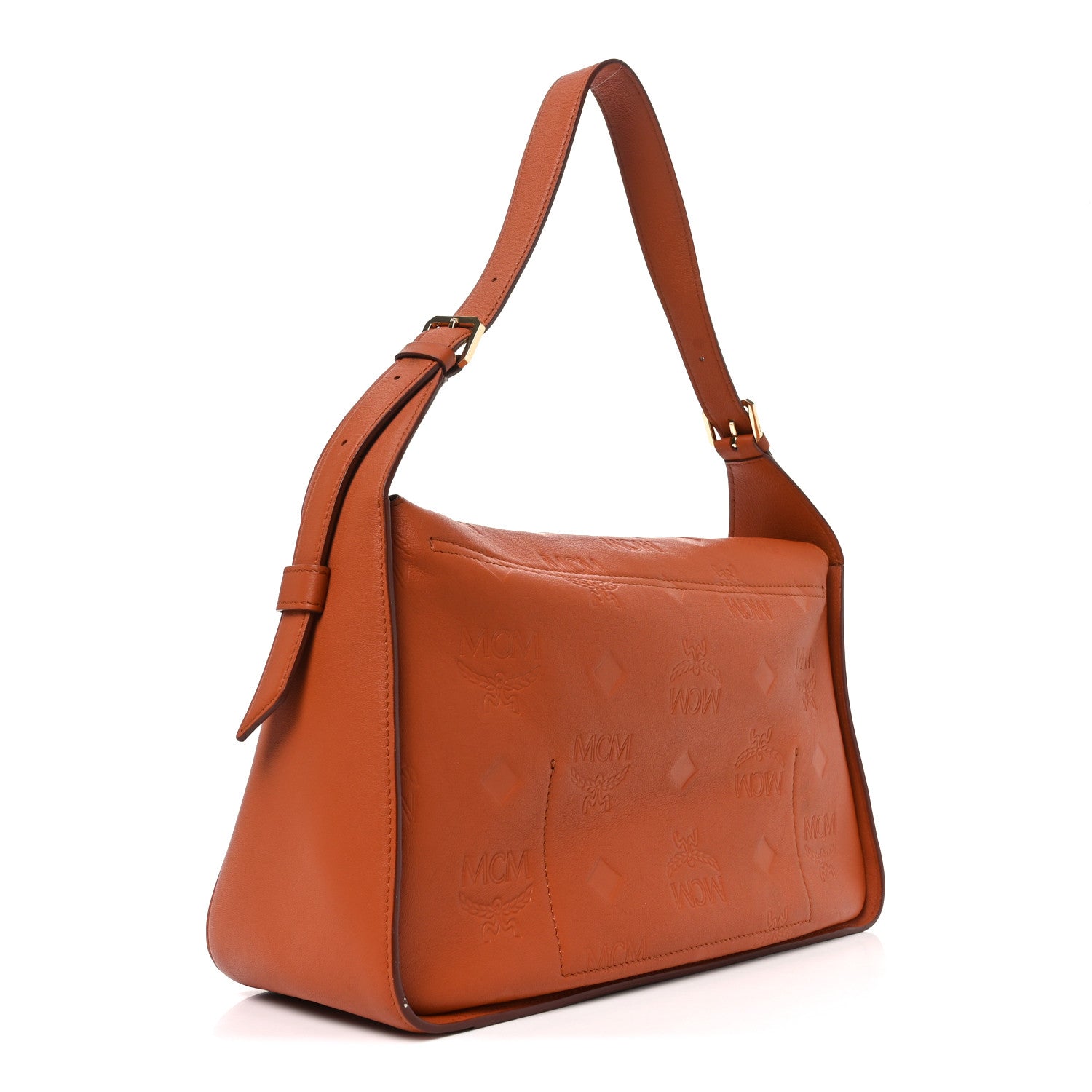 MCM Calfskin Ottomar Medium Aren Flap Hobo Bombay Brown 1781780