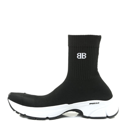Balenciaga Technical Ribbed 3D Recycled Knit Bi-Color Womens Speed 3.0 Sneakers 40 Black White 1 of 12