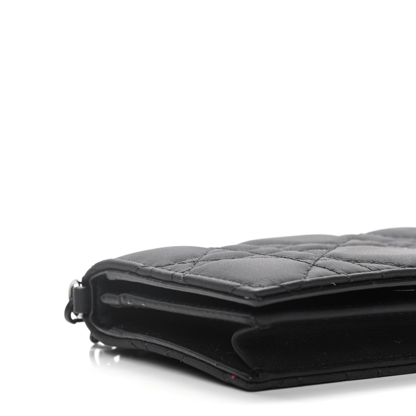 Ultra Matte Calfskin Small Lady Dior Flap Card Holder Black