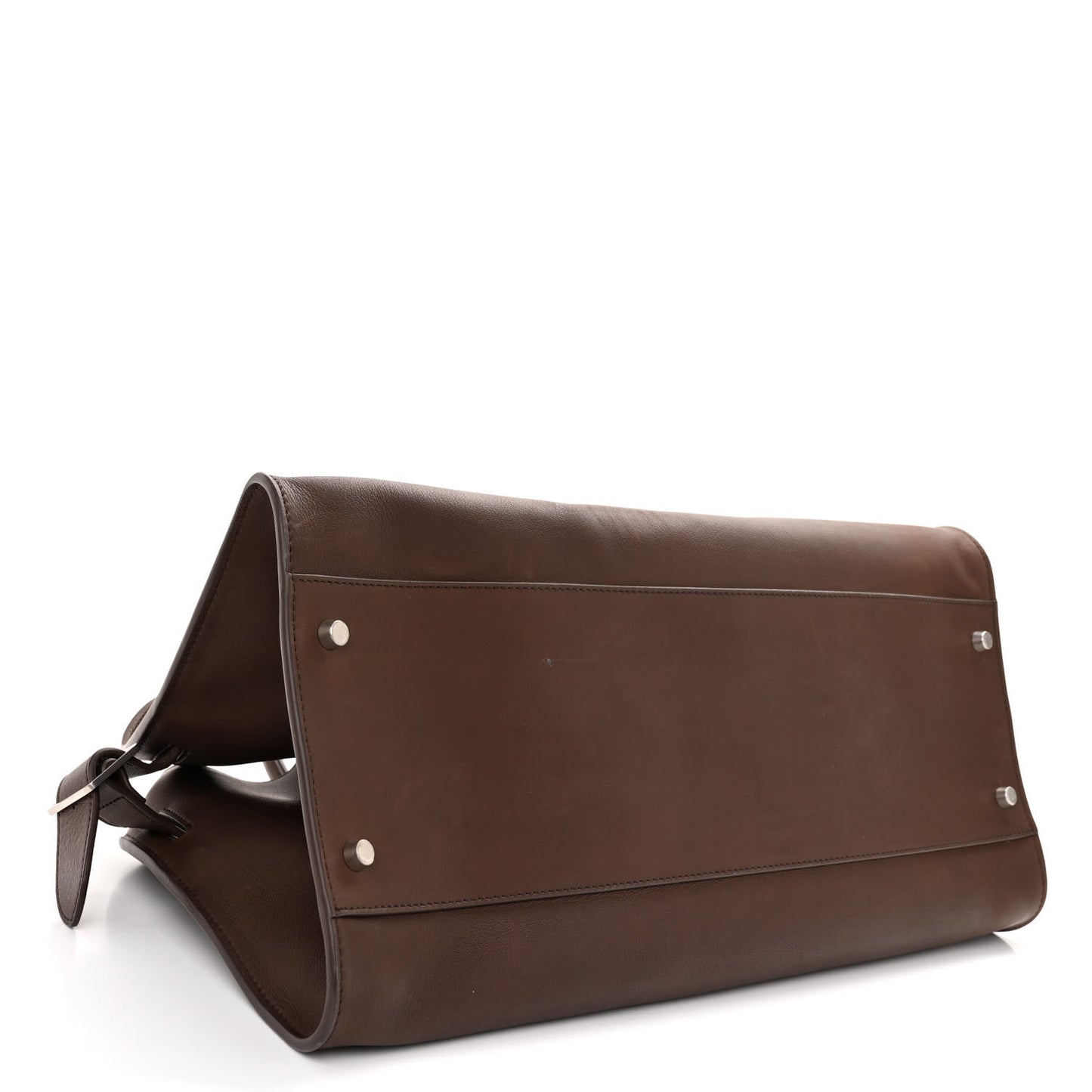 Polished Saddle Calfskin EW Margaux Dark Chocolate