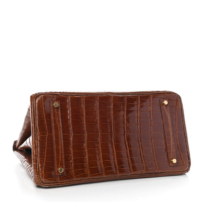 Hermes Shiny Porosus Crocodile Birkin 35 Etrusque 5 of 35