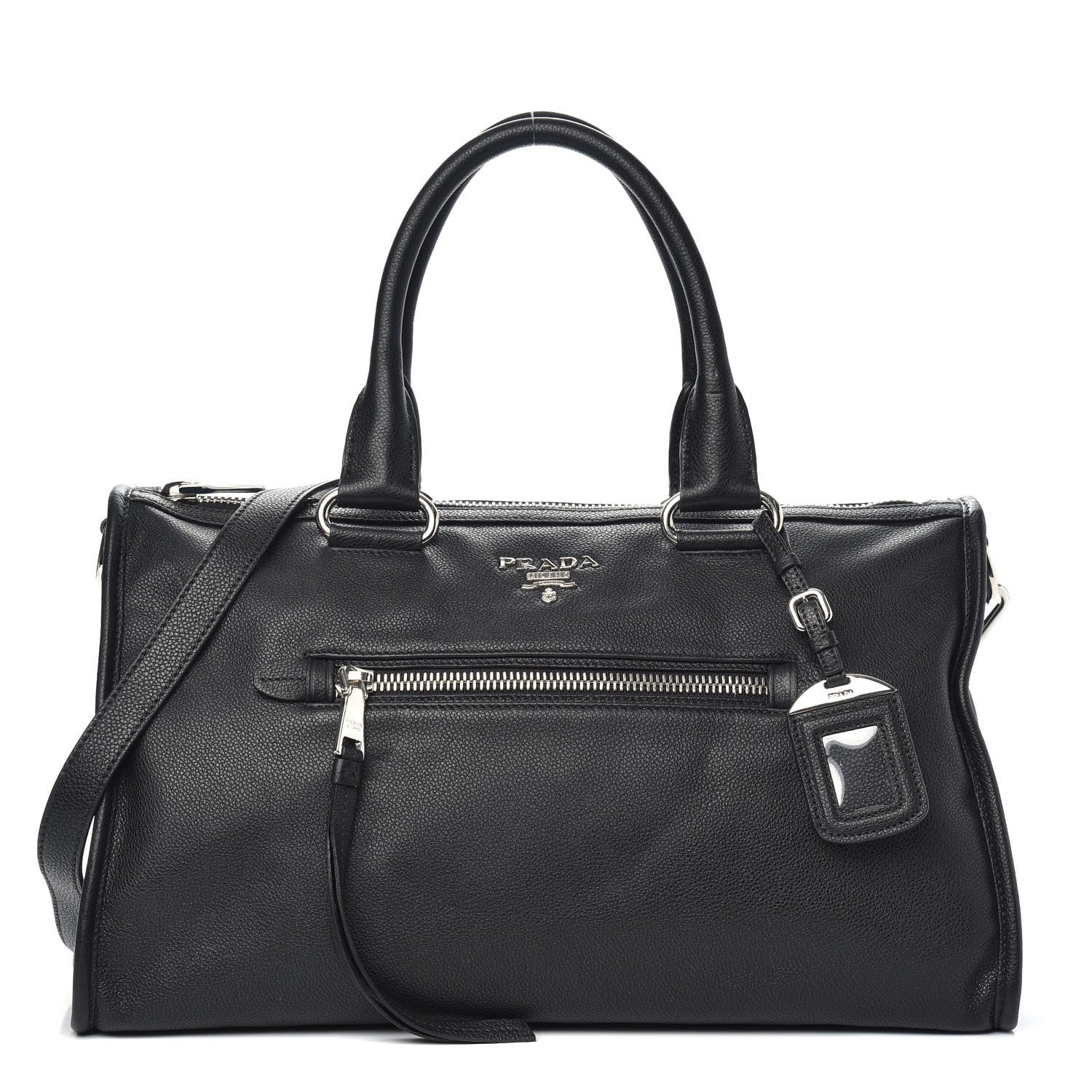 Prada Vitello Phenix Shopping Satchel Black 1 of 9