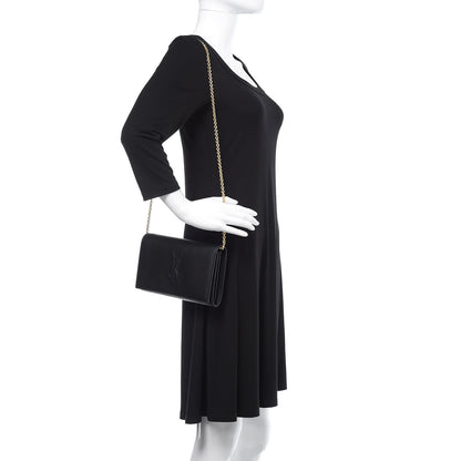 Saint Laurent Calfskin Monogram Belle de Jour Chain Clutch Black 2 of 12
