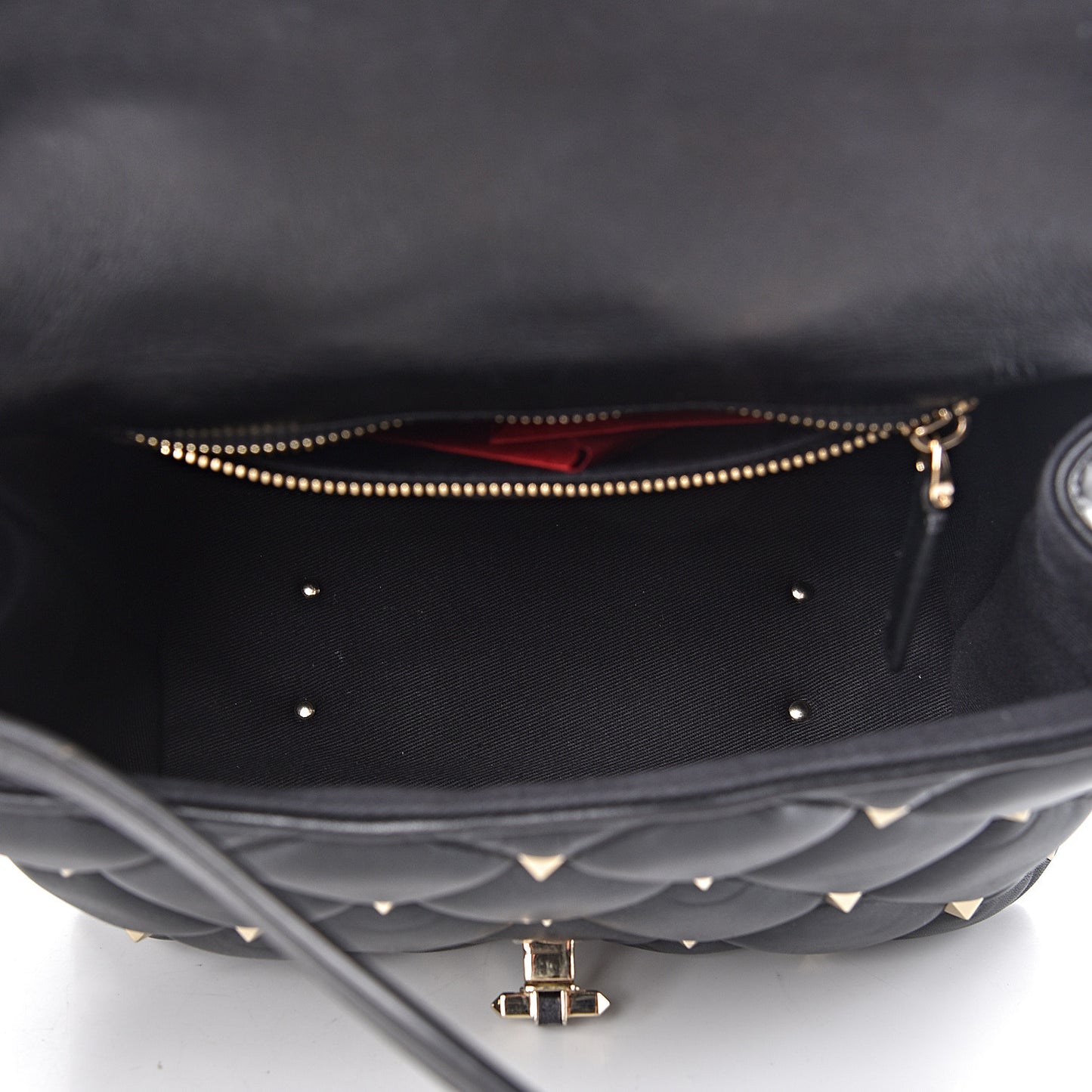 Lambskin VLTN Print Candystud Top Handle Bag Black