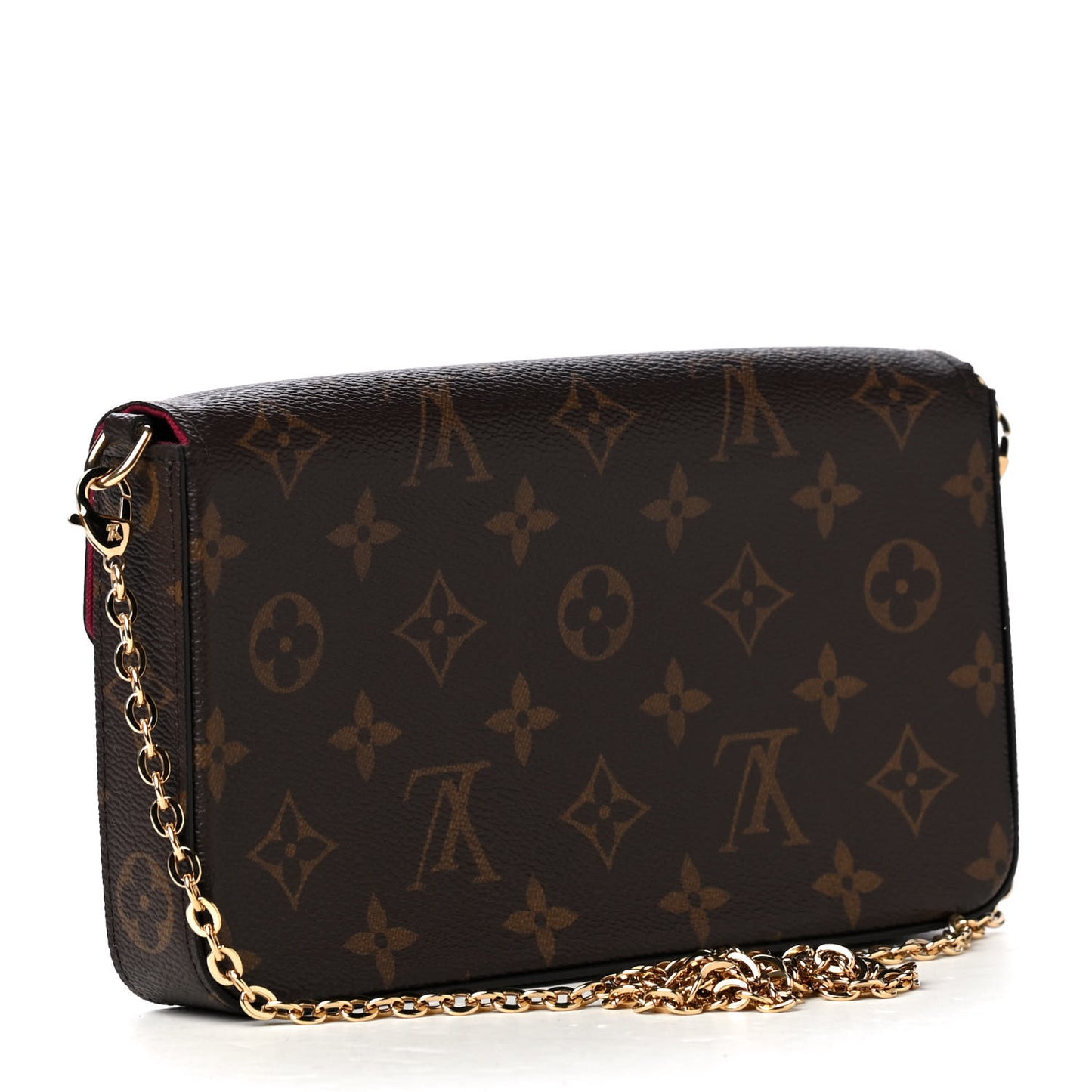 Monogram Pochette Felicie Chain Wallet Fuchsia