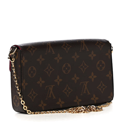 Louis Vuitton Monogram Pochette Felicie Chain Wallet Fuchsia 4 of 6