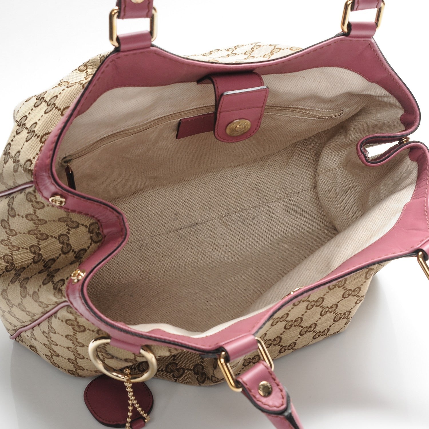 Gucci Monogram Margaux Calfskin Medium Sukey Tote Beige Ebony Vintage Rose 5 of 8