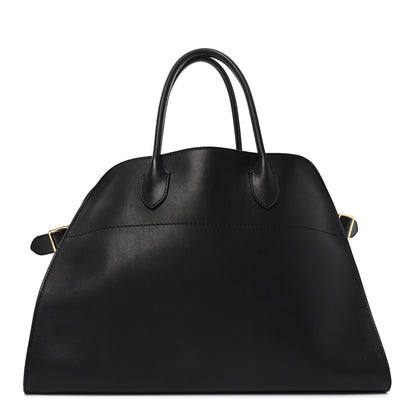 The Row Polished Saddle Calfskin Soft Margaux 15 Black 1 of 8