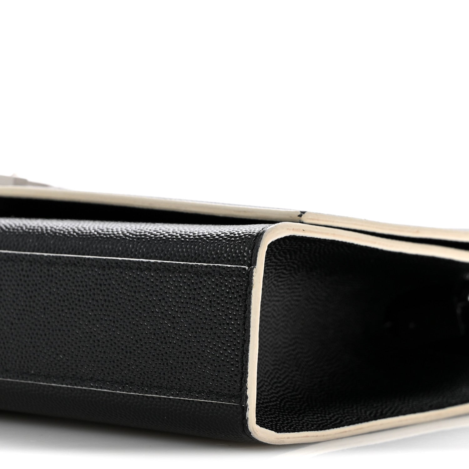 Saint Laurent Grain De Poudre Medium Classic Monogram Kate Satchel Black White 10 of 13
