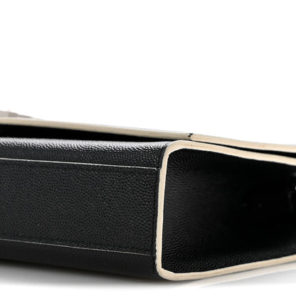 Saint Laurent Grain De Poudre Medium Classic Monogram Kate Satchel Black White 10 of 13