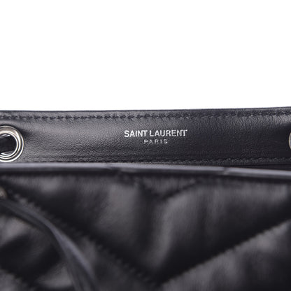 Saint Laurent Calfskin Y Quilted Monogram Small Loulou Backpack Black 6 of 10