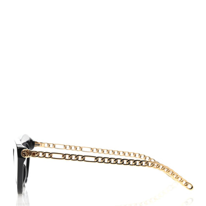 Gucci Chain Cat Eye GG0978S Sunglasses Black Gold 2 of 5