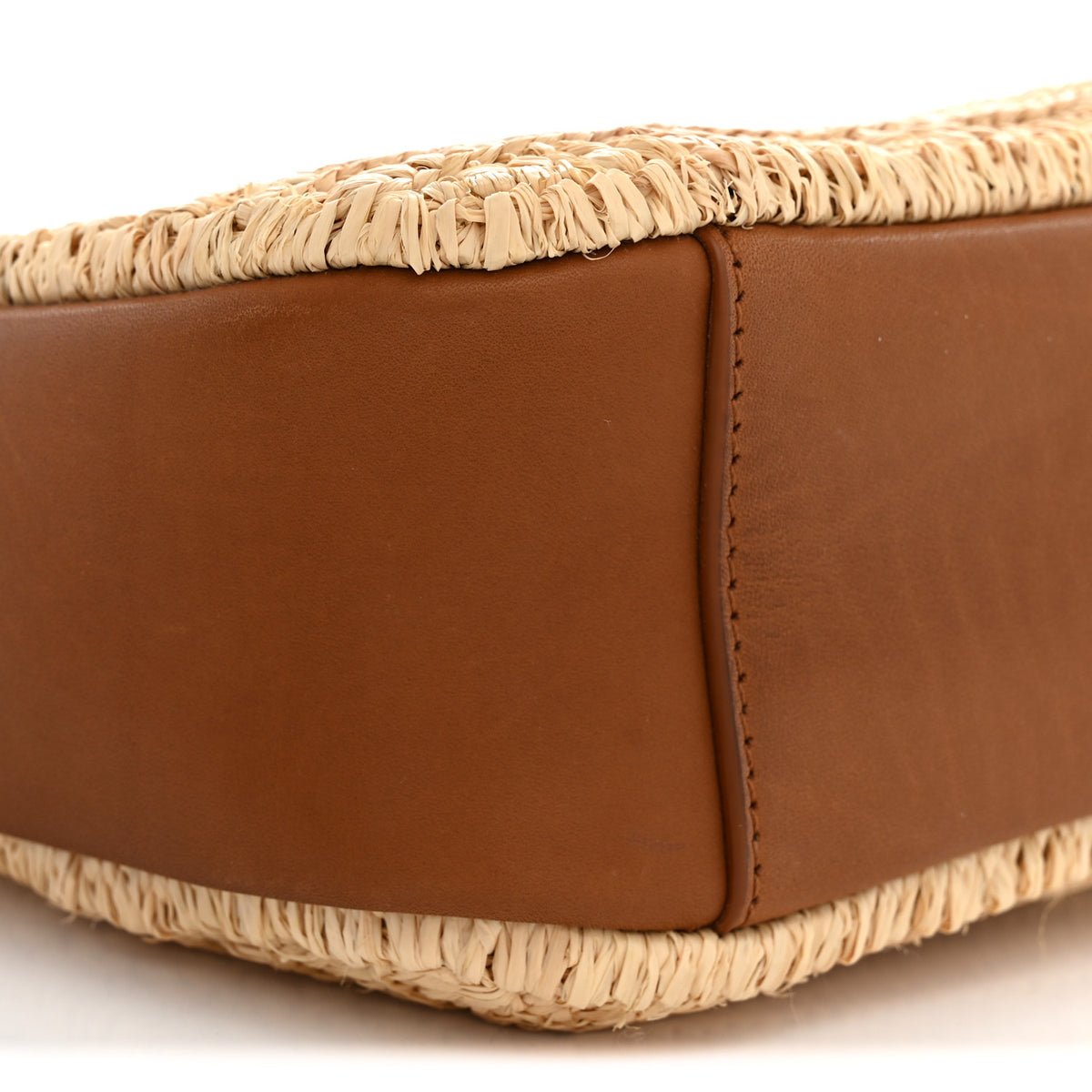 Saint Laurent Raffia Calfskin Le 5 A 7 Baby Hobo Natural Brick 10 of 11