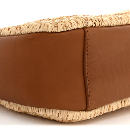 Saint Laurent Raffia Calfskin Le 5 A 7 Baby Hobo Natural Brick 10 of 11